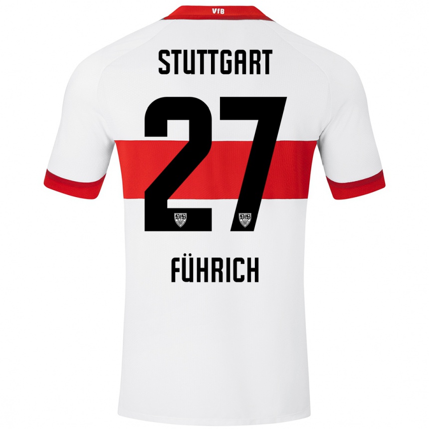 Enfant Football Maillot Chris Führich #27 Blanc Rouge Tenues Domicile 2024/25