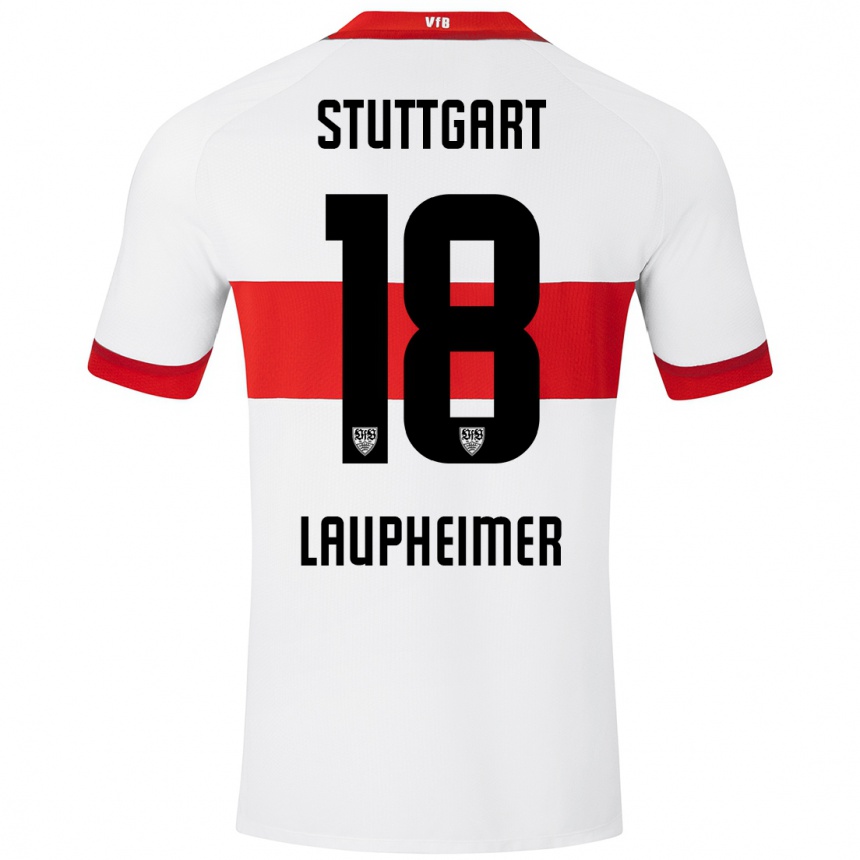 Enfant Football Maillot Lukas Laupheimer #18 Blanc Rouge Tenues Domicile 2024/25