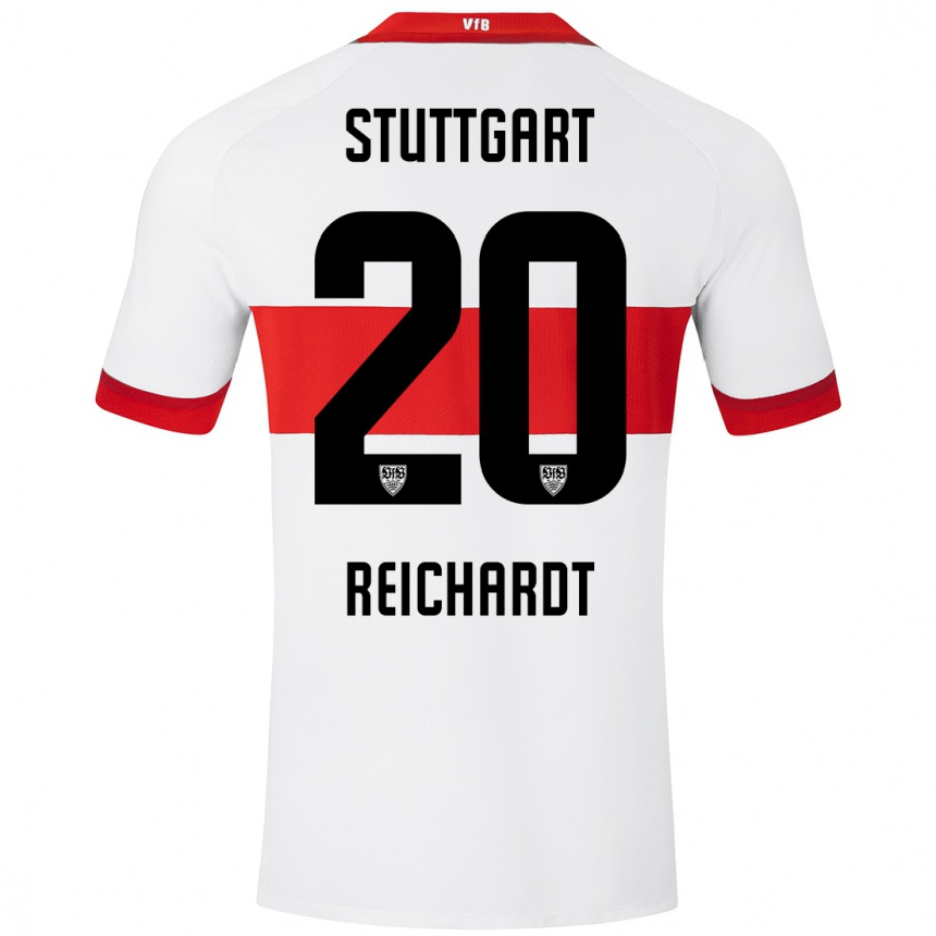 Enfant Football Maillot Leon Reichardt #20 Blanc Rouge Tenues Domicile 2024/25