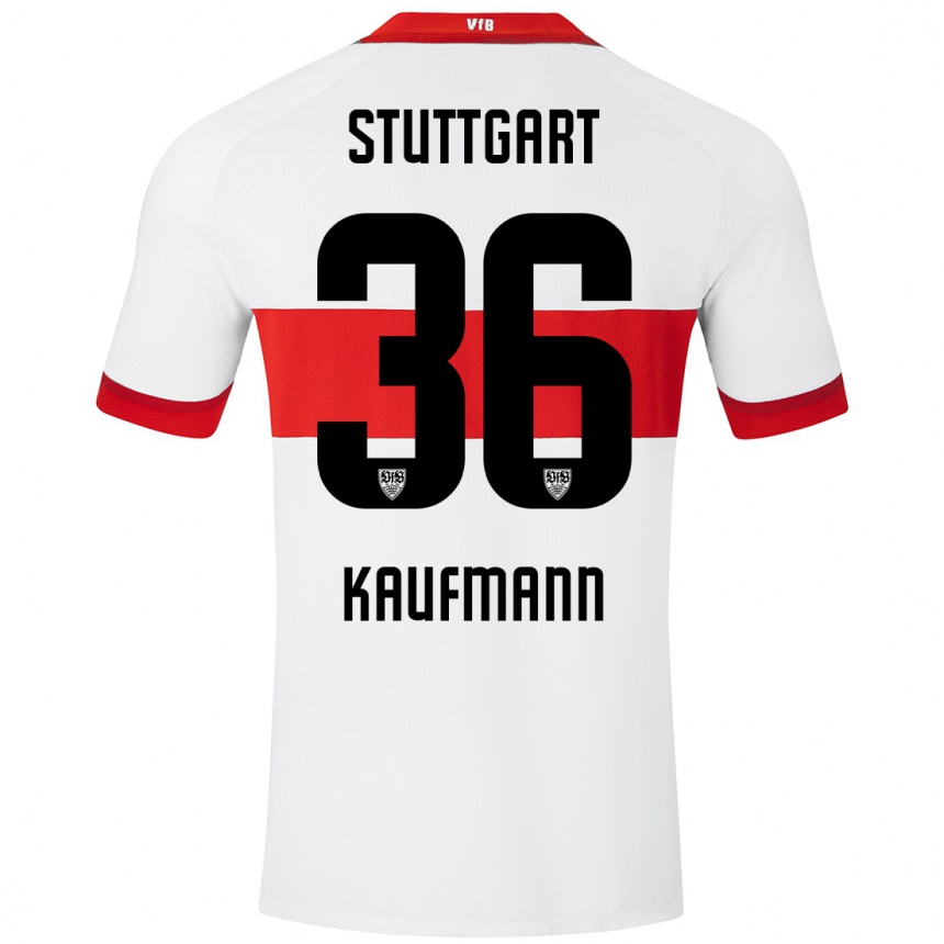 Enfant Football Maillot Tino Kaufmann #36 Blanc Rouge Tenues Domicile 2024/25