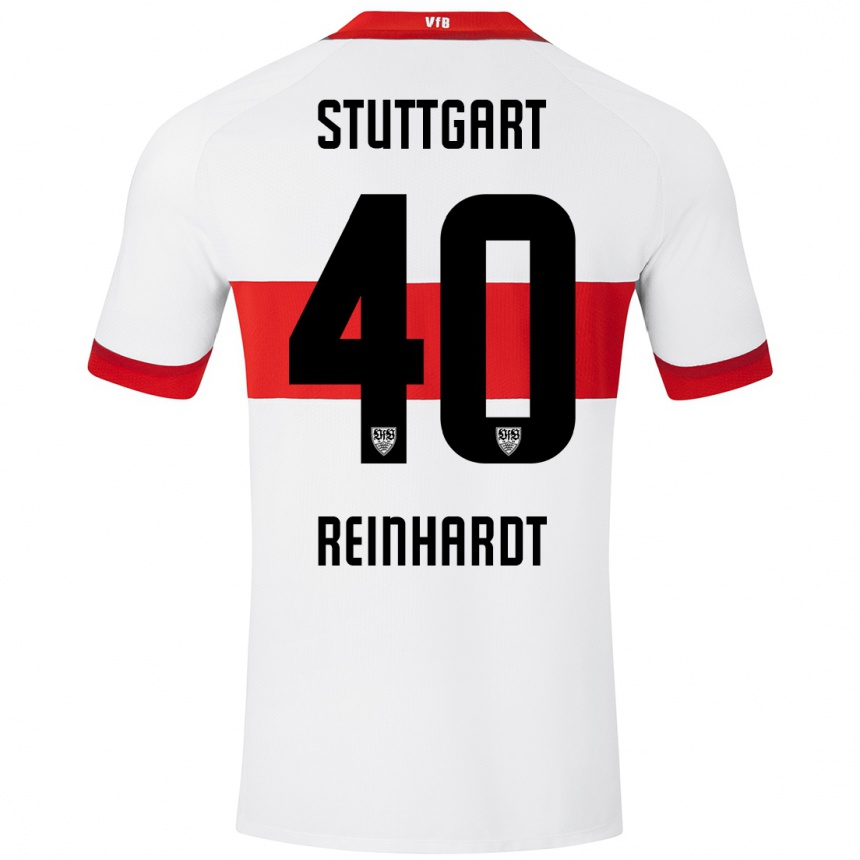 Enfant Football Maillot Peter Reinhardt #40 Blanc Rouge Tenues Domicile 2024/25