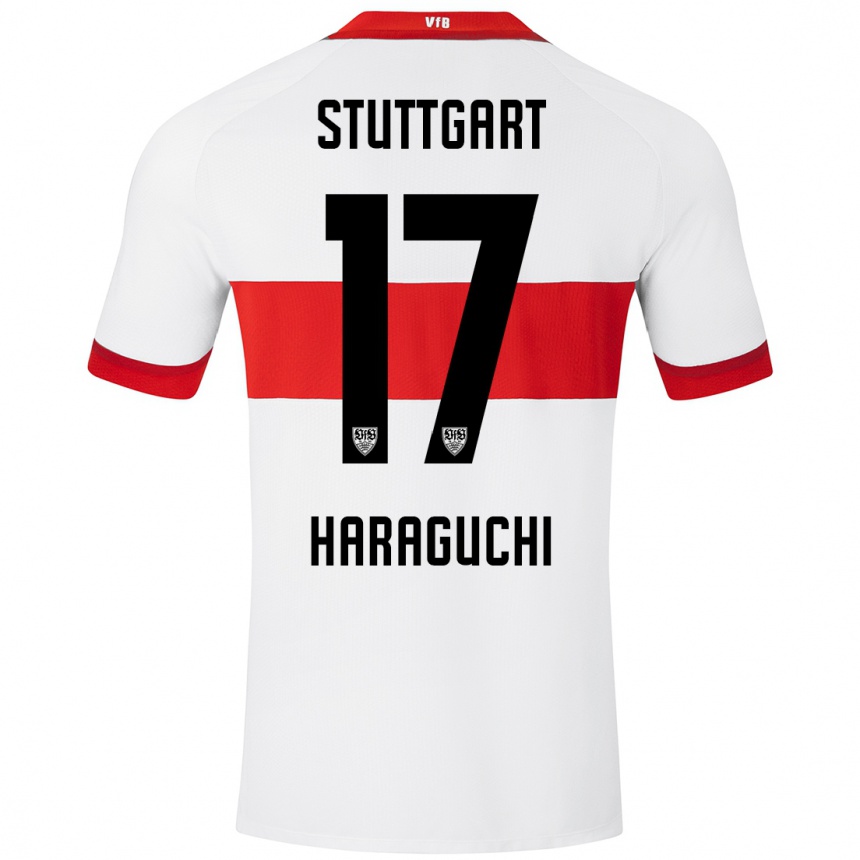 Enfant Football Maillot Genki Haraguchi #17 Blanc Rouge Tenues Domicile 2024/25