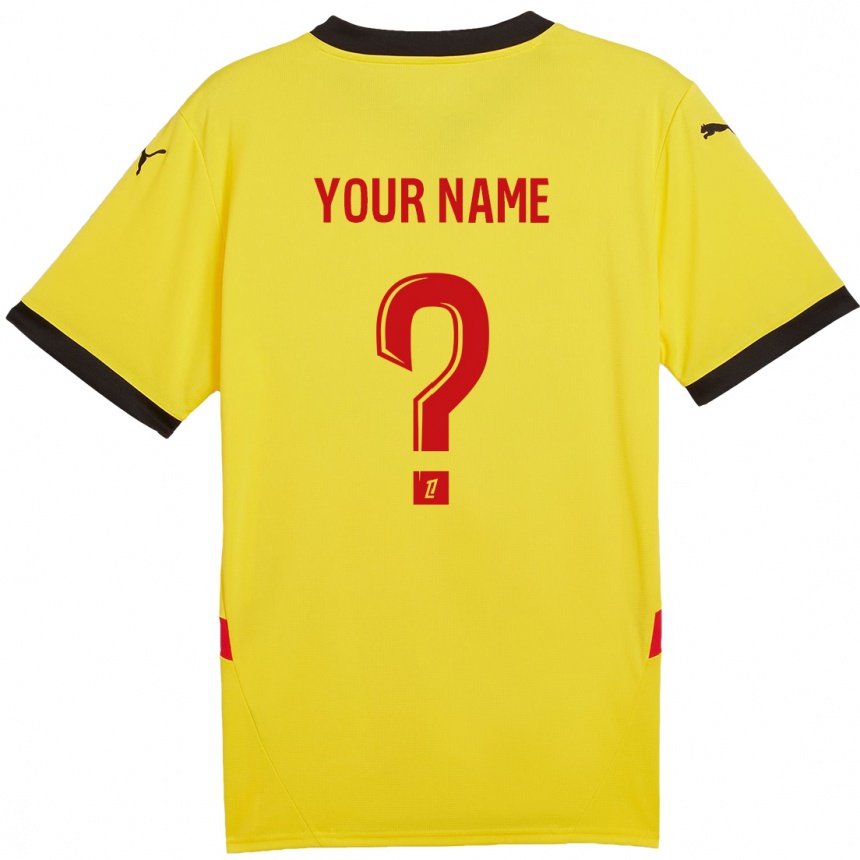 Enfant Football Maillot Votre Nom #0 Jaune Rouge Tenues Domicile 2024/25