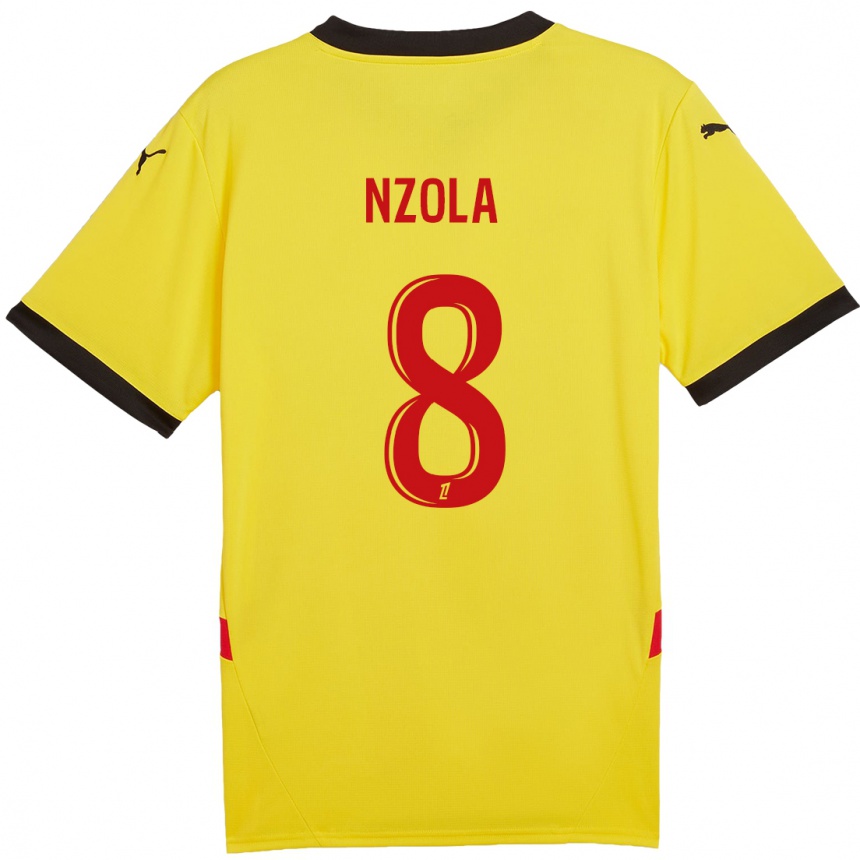 Enfant Football Maillot M'bala Nzola #8 Jaune Rouge Tenues Domicile 2024/25