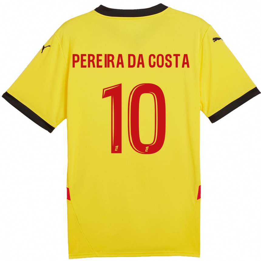 Enfant Football Maillot David Pereira Da Costa #10 Jaune Rouge Tenues Domicile 2024/25