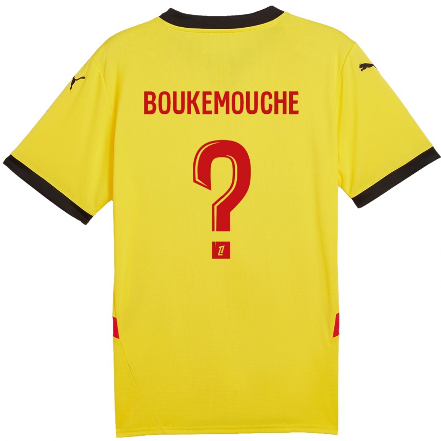 Enfant Football Maillot Amine Boukemouche #0 Jaune Rouge Tenues Domicile 2024/25