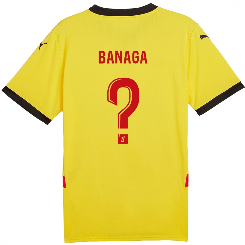 Enfant Football Maillot Mathéssendé Baud Banaga #0 Jaune Rouge Tenues Domicile 2024/25