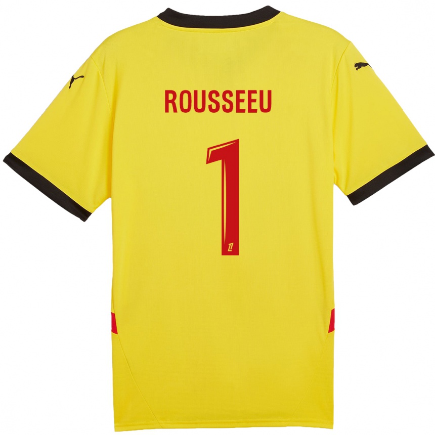 Enfant Football Maillot Justine Rousseeu #1 Jaune Rouge Tenues Domicile 2024/25