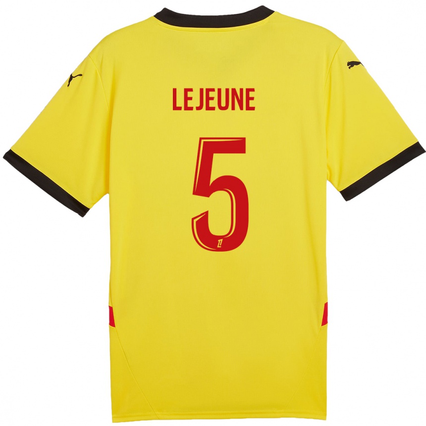 Enfant Football Maillot Romane Lejeune #5 Jaune Rouge Tenues Domicile 2024/25