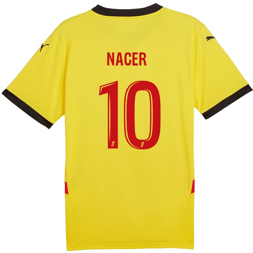 Enfant Football Maillot Myriem Nacer #10 Jaune Rouge Tenues Domicile 2024/25