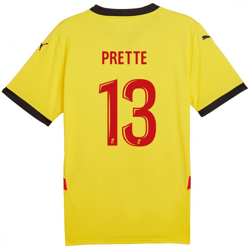 Enfant Football Maillot Andréa Prette #13 Jaune Rouge Tenues Domicile 2024/25