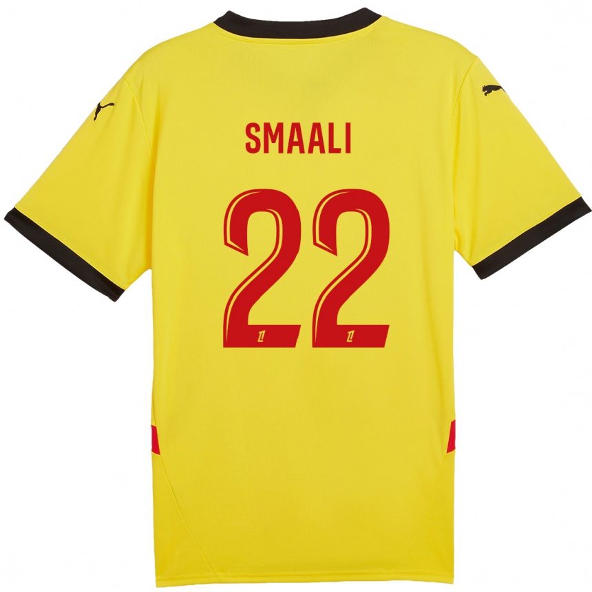 Enfant Football Maillot Emma Smaali #22 Jaune Rouge Tenues Domicile 2024/25