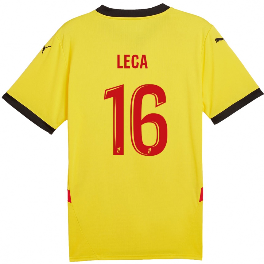 Enfant Football Maillot Jean-Louis Leca #16 Jaune Rouge Tenues Domicile 2024/25