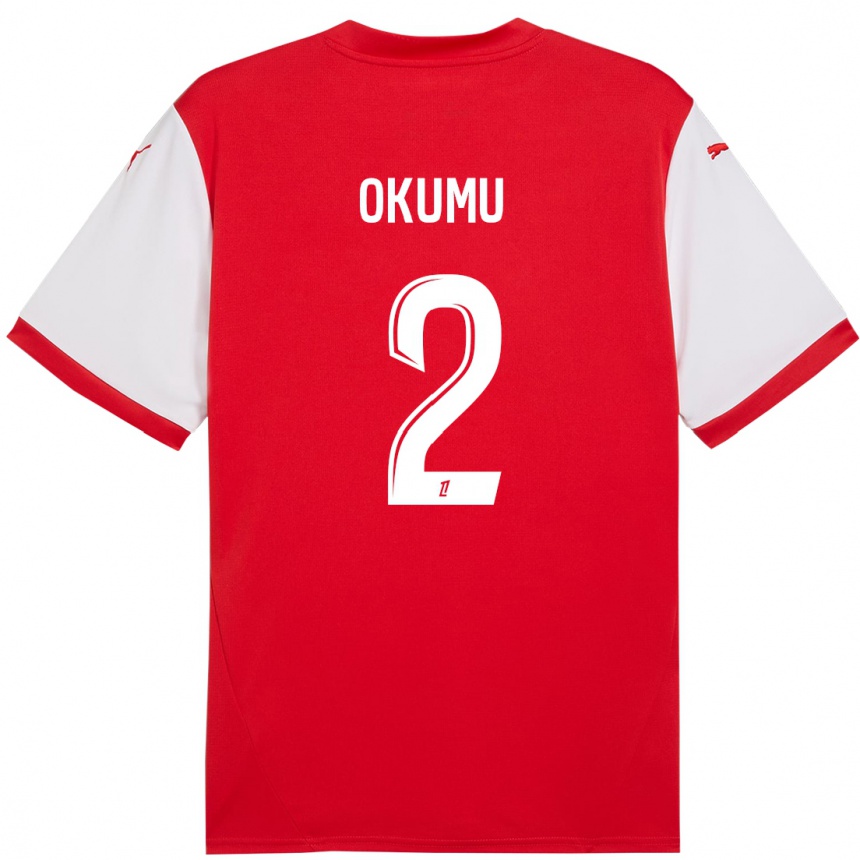 Enfant Football Maillot Joseph Okumu #2 Rouge Blanc Tenues Domicile 2024/25