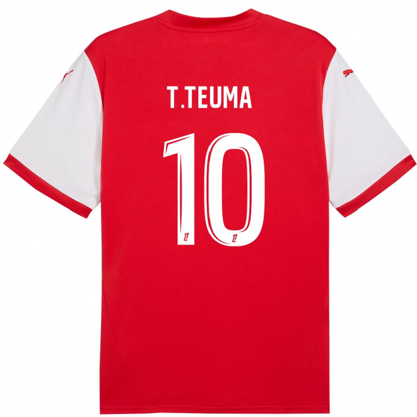 Enfant Football Maillot Teddy Teuma #10 Rouge Blanc Tenues Domicile 2024/25