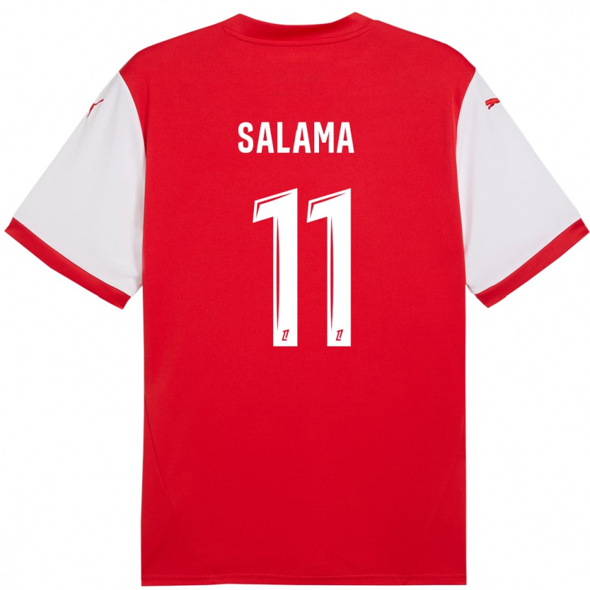 Enfant Football Maillot Amine Salama #11 Rouge Blanc Tenues Domicile 2024/25