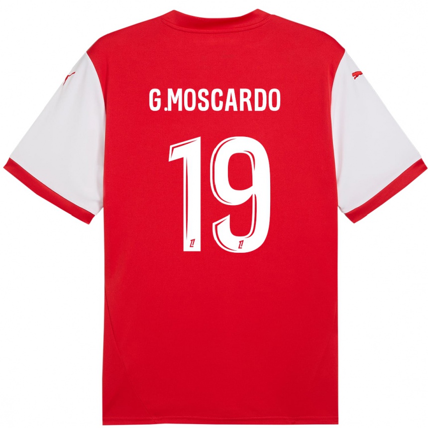 Enfant Football Maillot Gabriel Moscardo #19 Rouge Blanc Tenues Domicile 2024/25