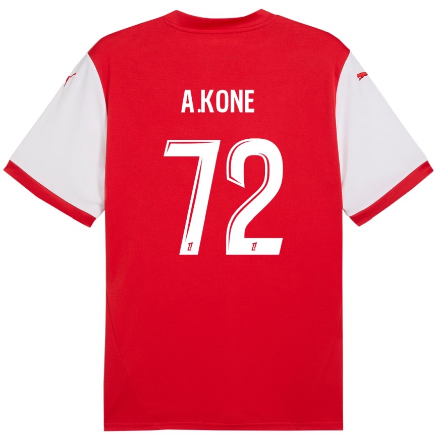 Enfant Football Maillot Amadou Koné #72 Rouge Blanc Tenues Domicile 2024/25