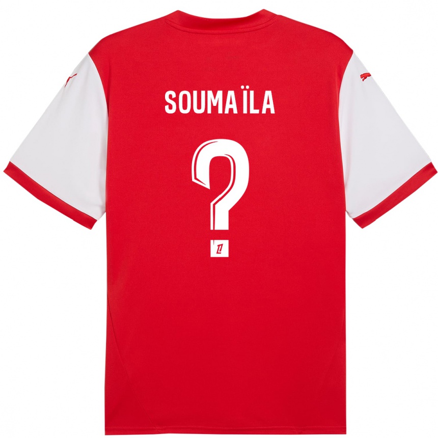 Enfant Football Maillot Soumaïla Sylla #0 Rouge Blanc Tenues Domicile 2024/25