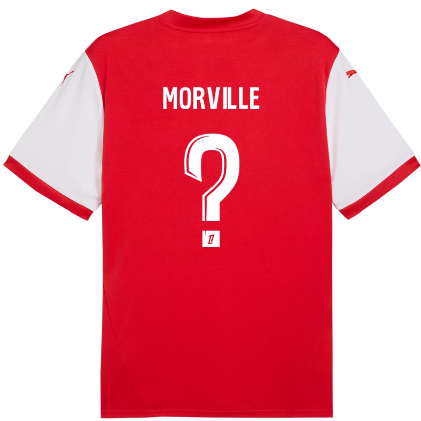 Enfant Football Maillot Matisse Morville #0 Rouge Blanc Tenues Domicile 2024/25