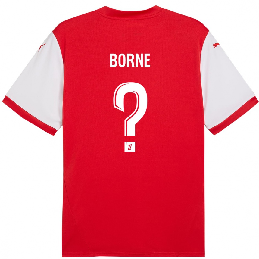 Enfant Football Maillot Melvin Borne #0 Rouge Blanc Tenues Domicile 2024/25