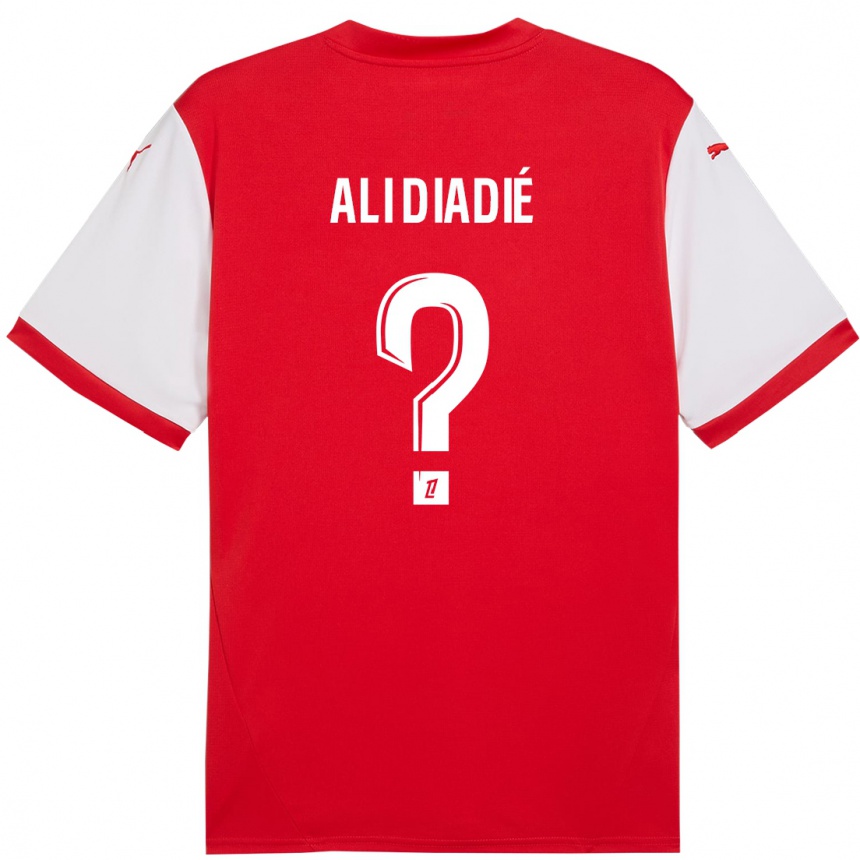 Enfant Football Maillot Mohamed Ali Diadié #0 Rouge Blanc Tenues Domicile 2024/25