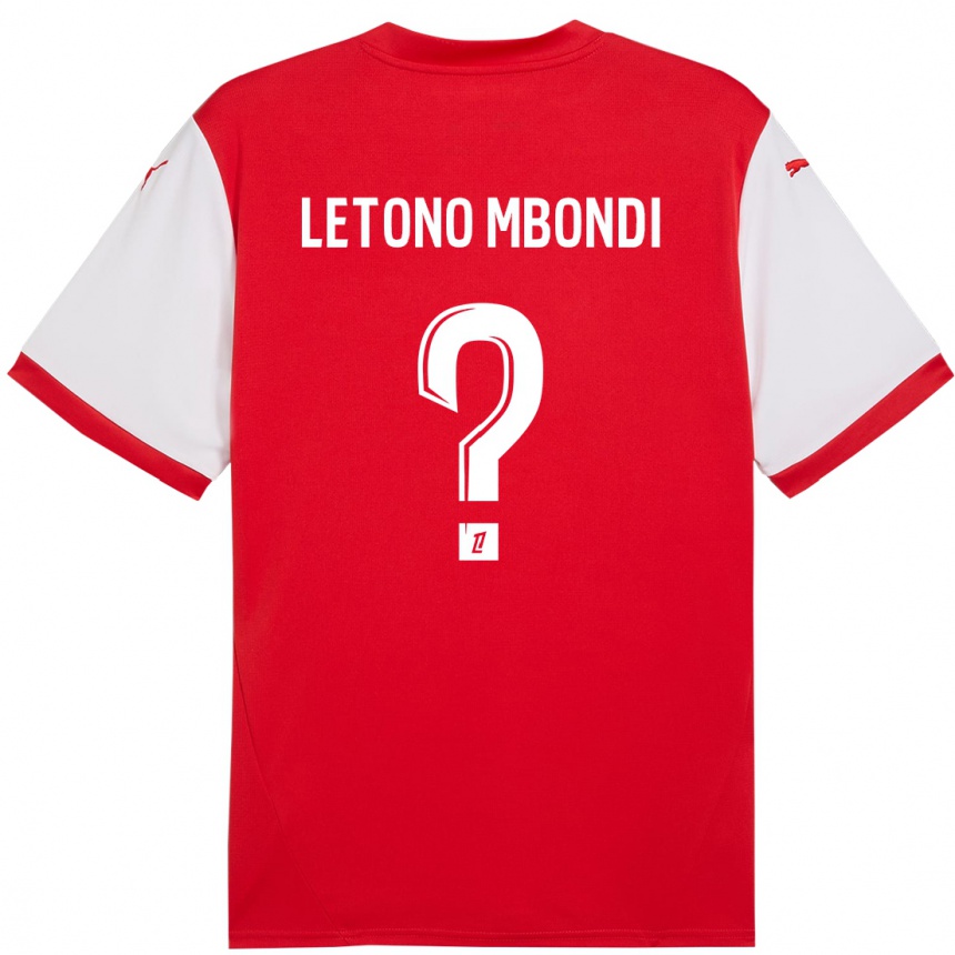 Enfant Football Maillot Christ-Emmanuel Letono Mbondi #0 Rouge Blanc Tenues Domicile 2024/25