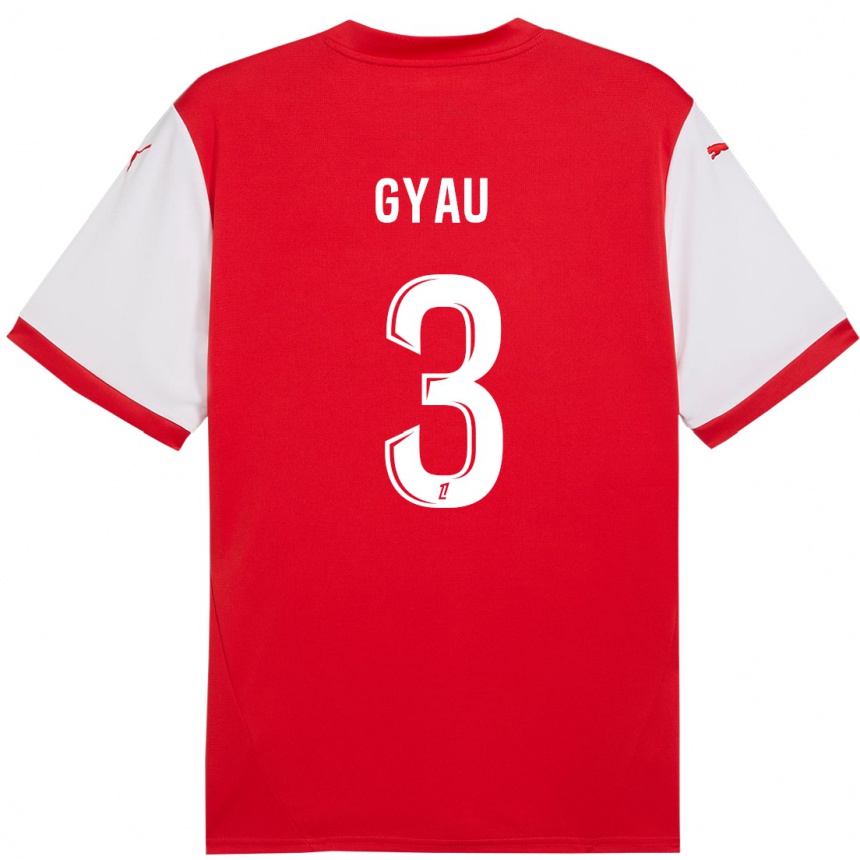 Enfant Football Maillot Mia Gyau #3 Rouge Blanc Tenues Domicile 2024/25