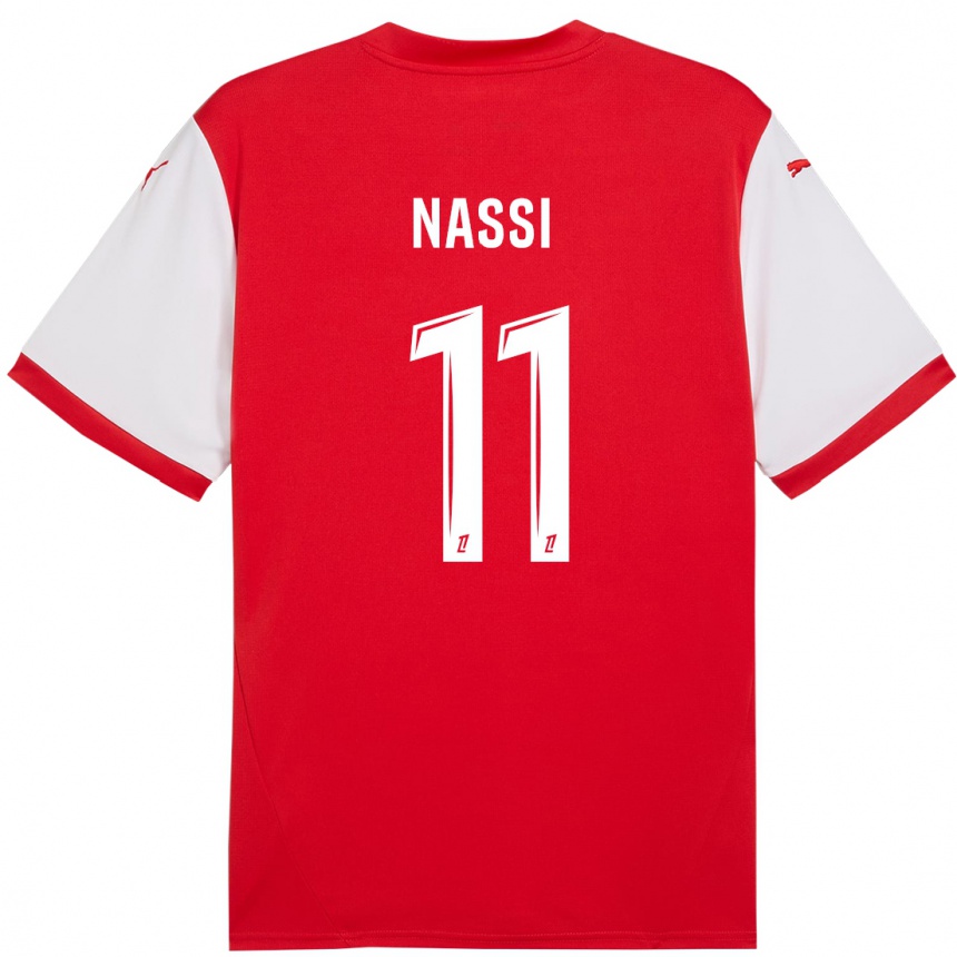 Enfant Football Maillot Jade Nassi #11 Rouge Blanc Tenues Domicile 2024/25