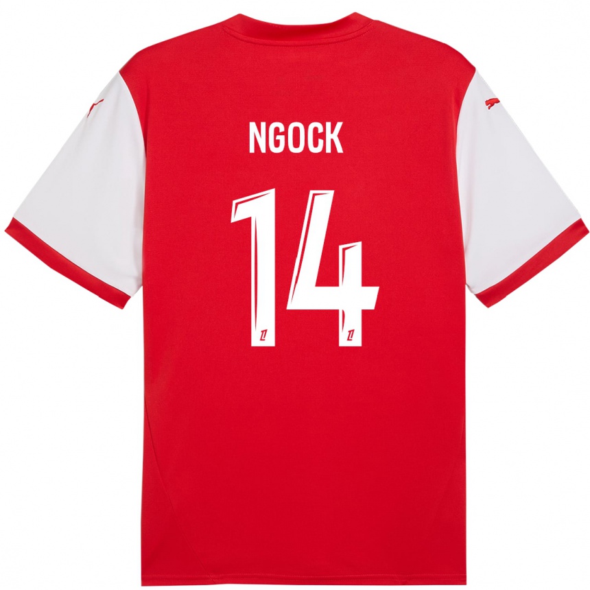 Enfant Football Maillot Monique Ngock #14 Rouge Blanc Tenues Domicile 2024/25