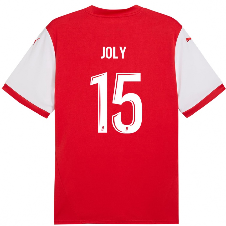 Enfant Football Maillot Lou-Ann Joly #15 Rouge Blanc Tenues Domicile 2024/25