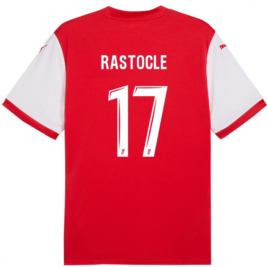 Enfant Football Maillot Jade Rastocle #17 Rouge Blanc Tenues Domicile 2024/25