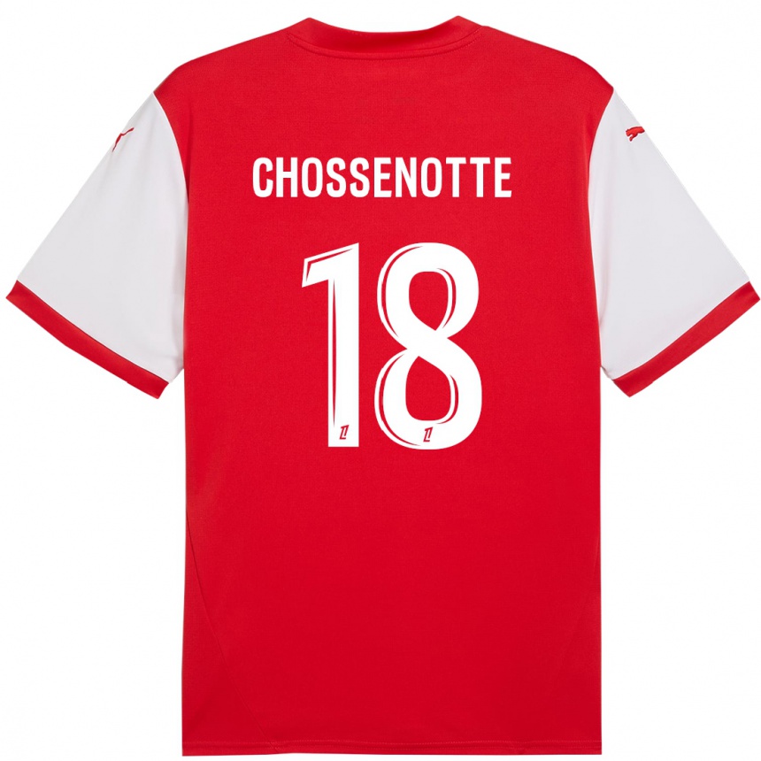 Enfant Football Maillot Shana Chossenotte #18 Rouge Blanc Tenues Domicile 2024/25