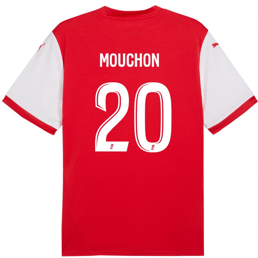 Enfant Football Maillot Noemie Mouchon #20 Rouge Blanc Tenues Domicile 2024/25