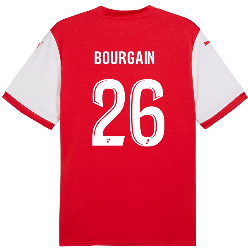 Enfant Football Maillot Lea Bourgain #26 Rouge Blanc Tenues Domicile 2024/25