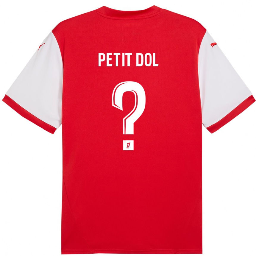 Enfant Football Maillot Alvin Petit Dol #0 Rouge Blanc Tenues Domicile 2024/25