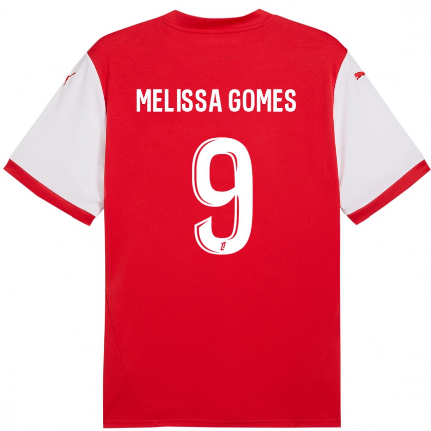 Enfant Football Maillot Melissa Ferreira Gomes #9 Rouge Blanc Tenues Domicile 2024/25