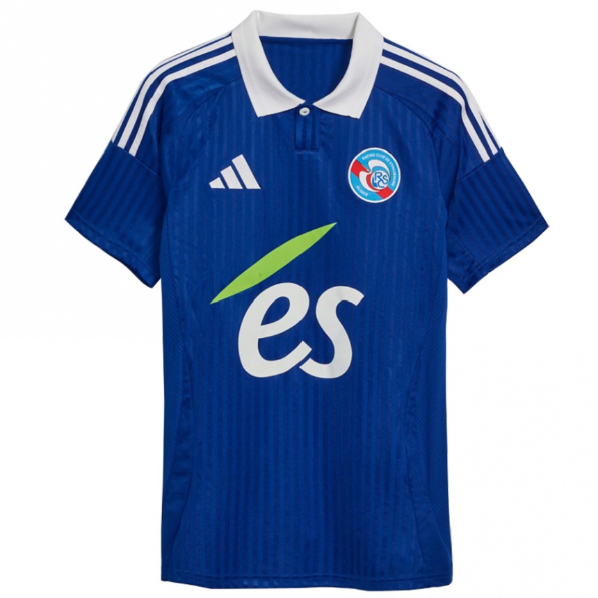 Enfant Football Maillot Votre Nom #0 Bleu Blanc Tenues Domicile 2024/25