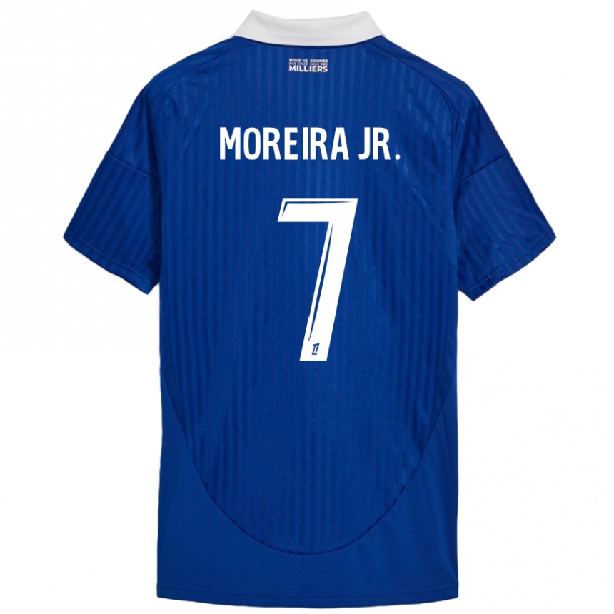 Enfant Football Maillot Diego Moreira #7 Bleu Blanc Tenues Domicile 2024/25