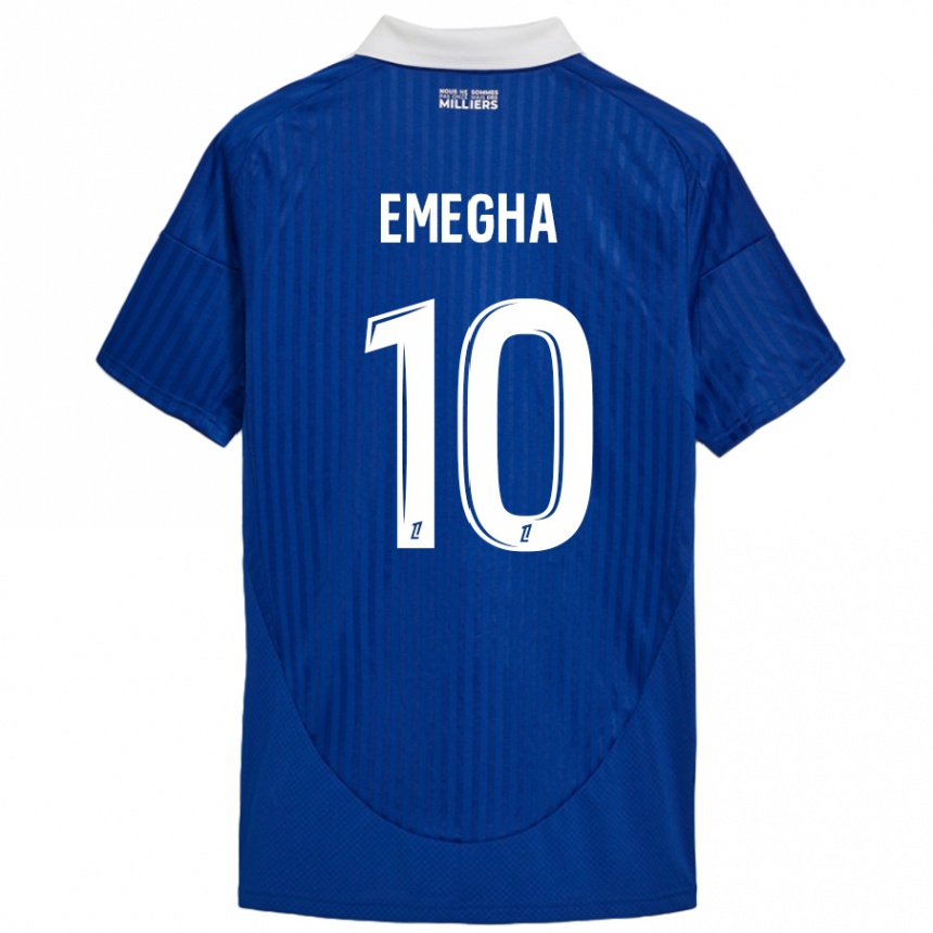 Enfant Football Maillot Emanuel Emegha #10 Bleu Blanc Tenues Domicile 2024/25