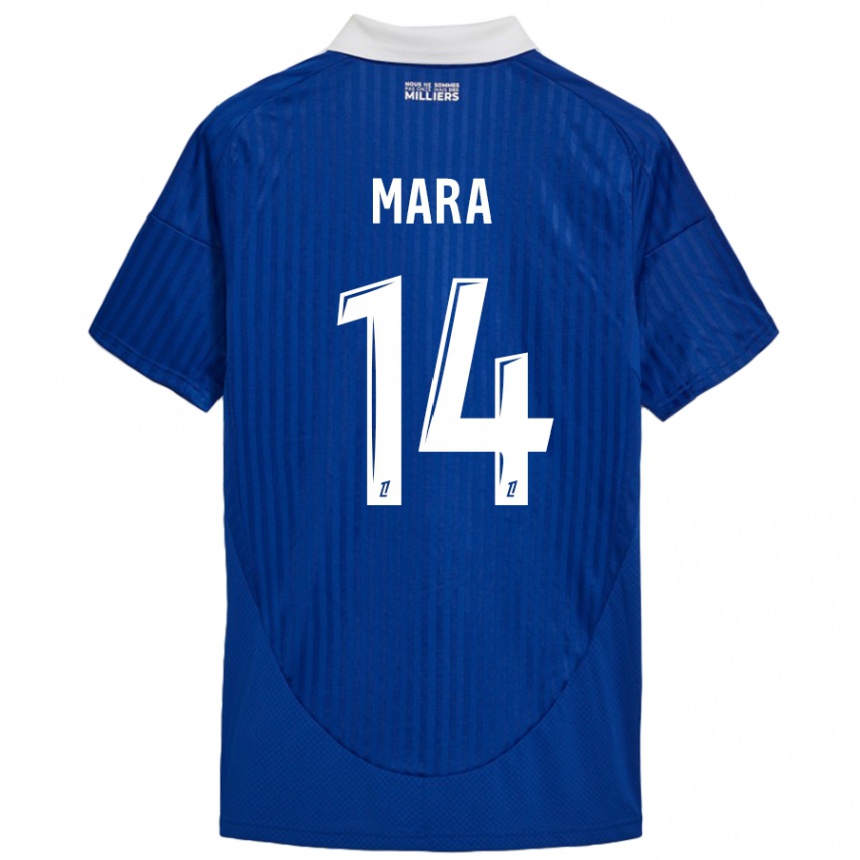 Enfant Football Maillot Sékou Mara #14 Bleu Blanc Tenues Domicile 2024/25