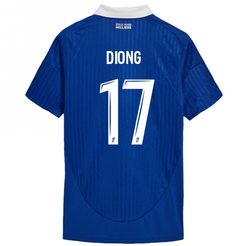 Enfant Football Maillot Pape Diong #17 Bleu Blanc Tenues Domicile 2024/25