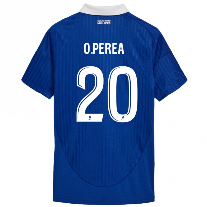 Enfant Football Maillot Óscar Perea #20 Bleu Blanc Tenues Domicile 2024/25