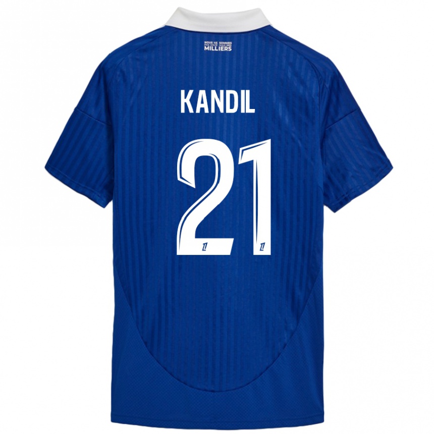 Enfant Football Maillot Nordine Kandil #21 Bleu Blanc Tenues Domicile 2024/25