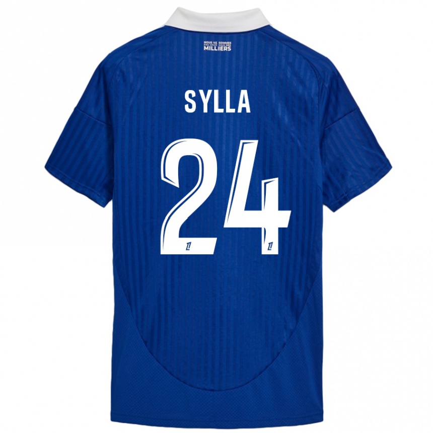 Enfant Football Maillot Abakar Sylla #24 Bleu Blanc Tenues Domicile 2024/25