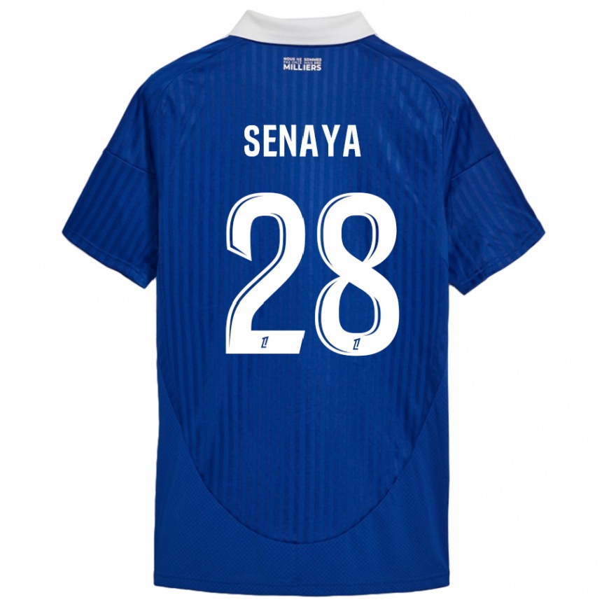 Enfant Football Maillot Marvin Senaya #28 Bleu Blanc Tenues Domicile 2024/25