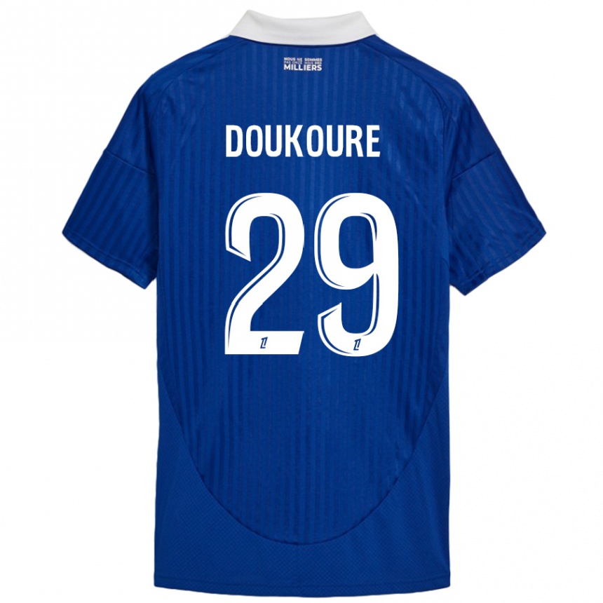 Enfant Football Maillot Ismaël Doukouré #29 Bleu Blanc Tenues Domicile 2024/25