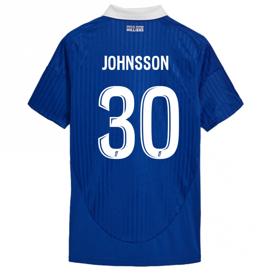 Enfant Football Maillot Karl-Johan Johnsson #30 Bleu Blanc Tenues Domicile 2024/25