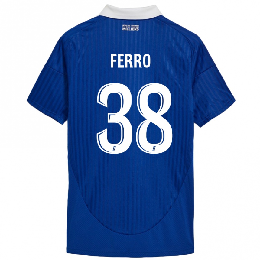 Enfant Football Maillot Nolan Ferro #38 Bleu Blanc Tenues Domicile 2024/25