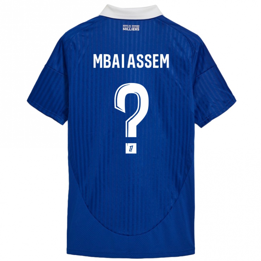 Enfant Football Maillot Chris Mbaï-Assem #0 Bleu Blanc Tenues Domicile 2024/25